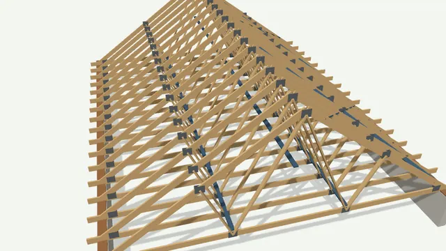 Connecteurs et contreventement d’une charpente fermette en 3D